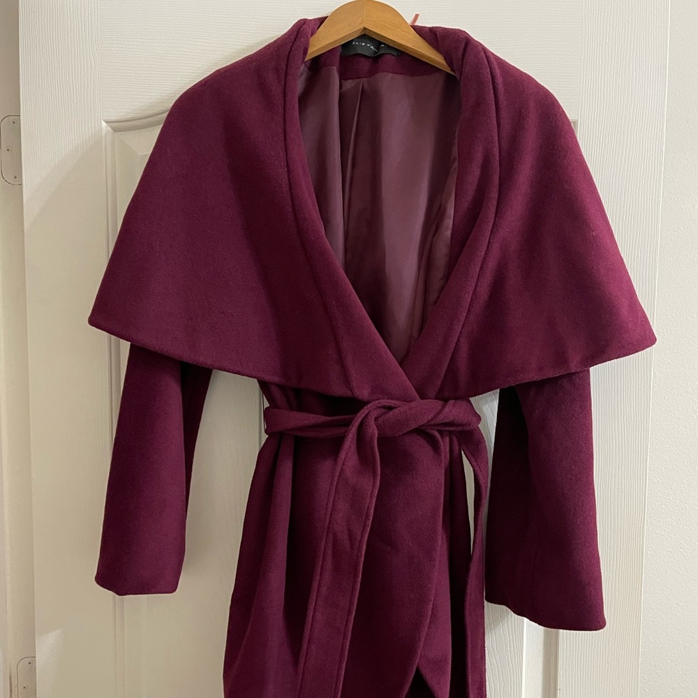 Elie Tahari Wool Wrap Coat - Picture 7 of 10